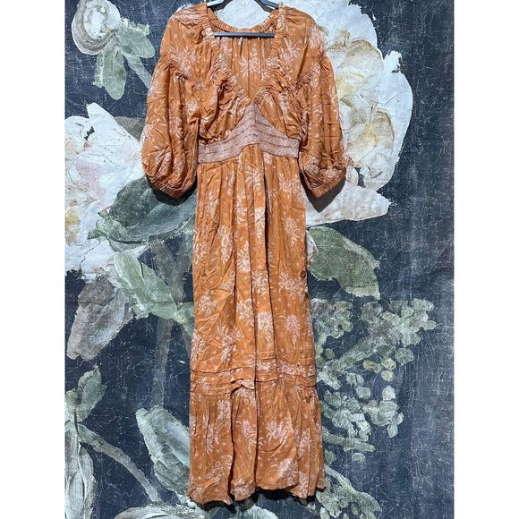 New Free People Golden Hour Maxi Dress size Medium - Picture 5 of 9